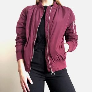Garage Burgundy Bomber Jacket